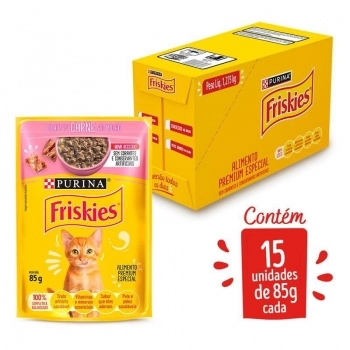 FRISKIES FILHOTES CARNE AO MOLHO 15X85G BR