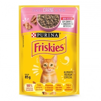 FRISKIES FILHOTES CARNE AO MOLHO 15X85G BR