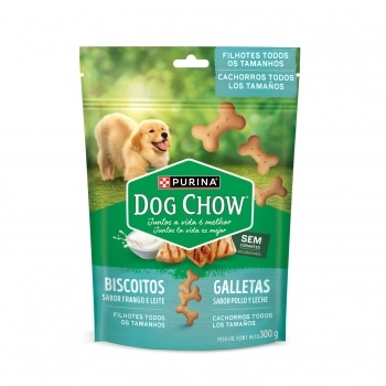 DOG CHOW BISCOITO FILH FRG/LEITE 16X300G BR
