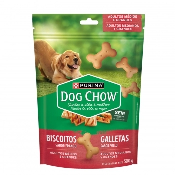 DOG CHOW BISCOITOS MED GDE FRANGO 16X500G BR