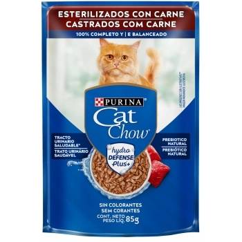 CAT CHOW CASTRADOS CARNE AO MOLHO 15X85G N1 BR