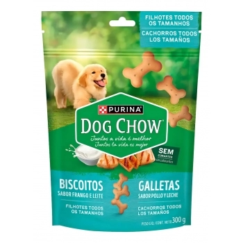 DOG CHOW BISCOITO FILH FRG/LEITE 16X300G BR